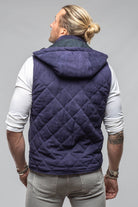 Diamond Hooded Vest In Navy - AXEL'S