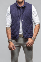 Diamond Hooded Vest In Navy - AXEL'S