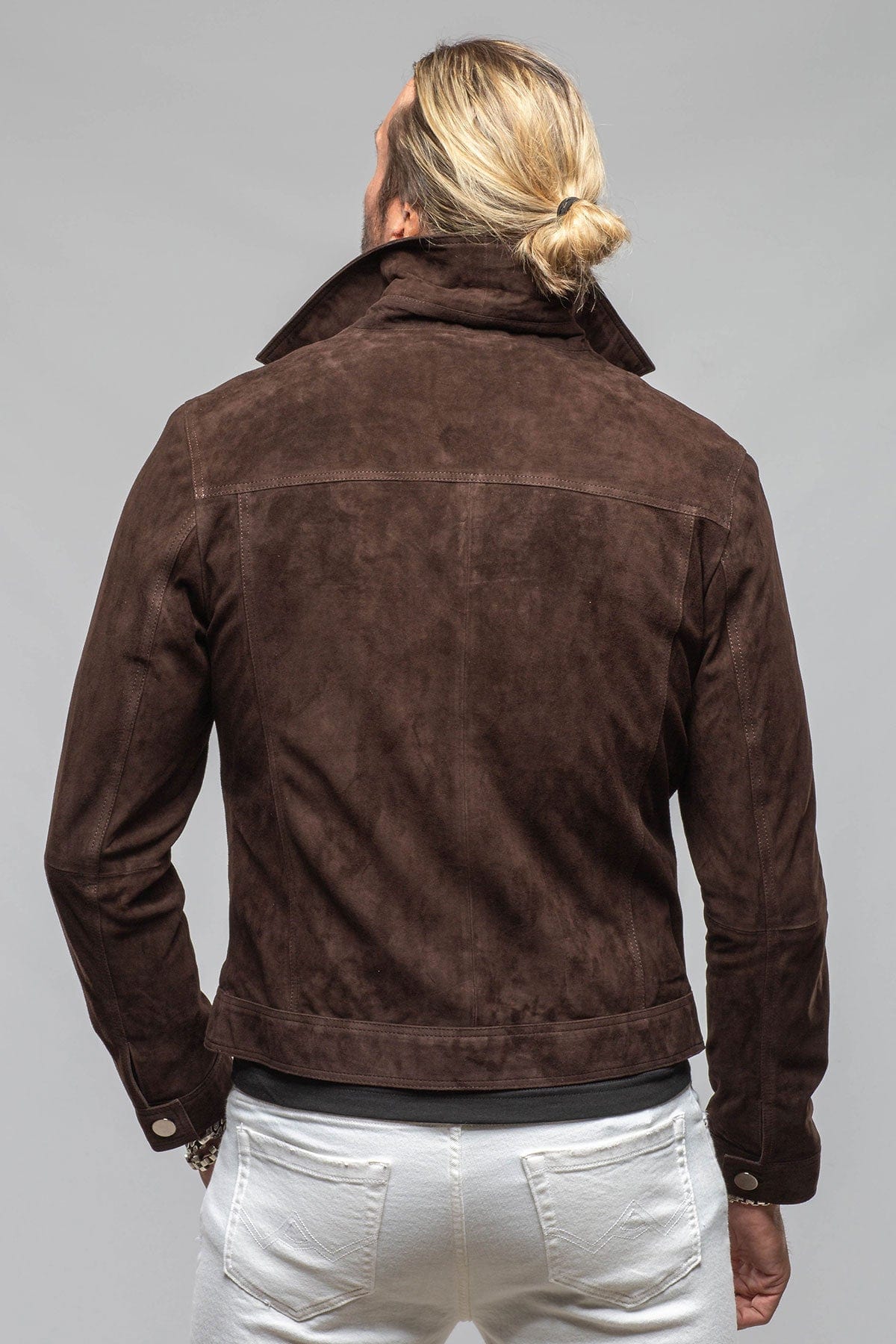 Ethan Sueded Jean Jacket In Chocolate Brown - AXEL'S
