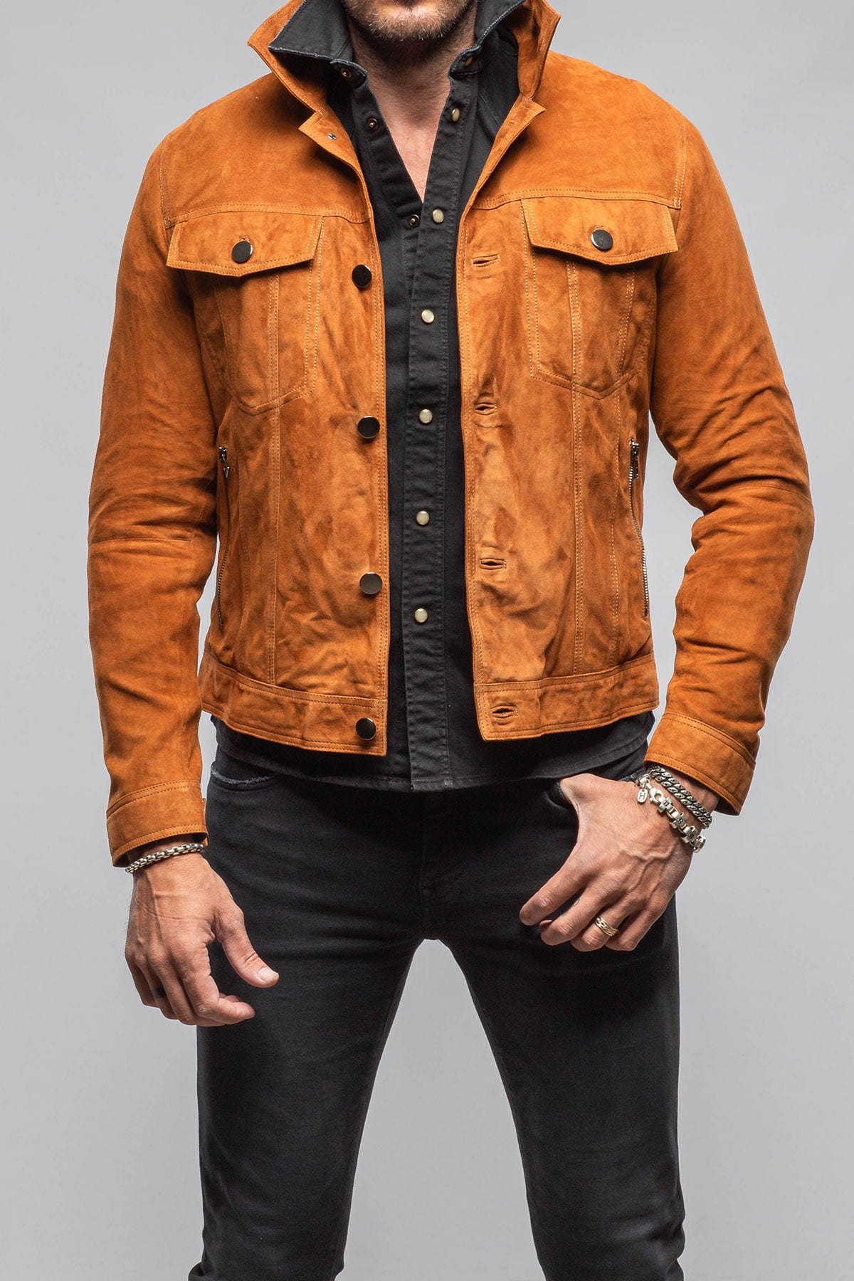 Ethan Sueded Jean Jacket In Whiskey - AXEL'S