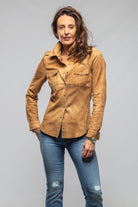 Axel's Florence Collection Gabriella Suede Shirt In Cognac Ladies - Outerwear - Leather