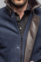 Axel's Florence Collection Gallatin Shearling Coat In Navy Mens - Outerwear - Shearling