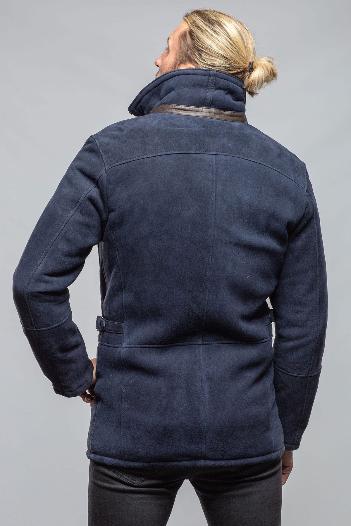 Axel's Florence Collection | Gallatin Shearling Coat In Navy