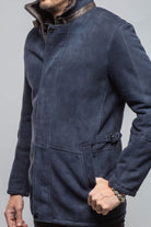 Axel's Florence Collection Gallatin Shearling Coat In Navy Mens - Outerwear - Shearling