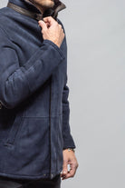 Axel's Florence Collection Gallatin Shearling Coat In Navy Mens - Outerwear - Shearling