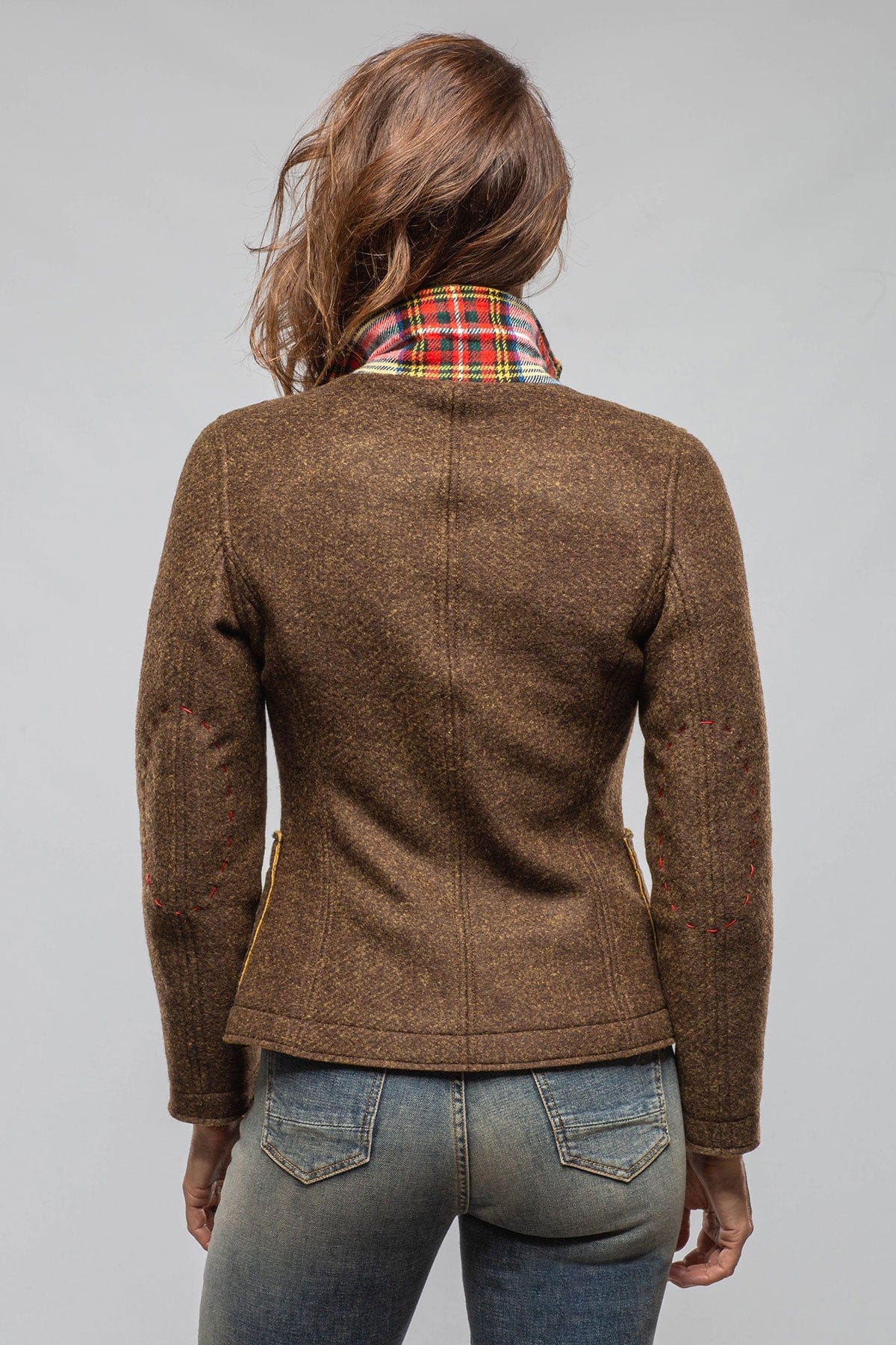 Axel's Florence Collection Maisie Wool Blazer In Brown Melange