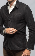 Polo Sartorial Suede Jacket In Black - AXEL'S
