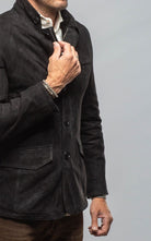 Polo Sartorial Suede Jacket In Black - AXEL'S