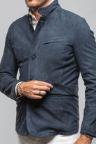 Polo Sartorial Suede Jacket In Navy - AXEL'S