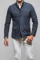 Polo Sartorial Suede Jacket In Navy - AXEL'S