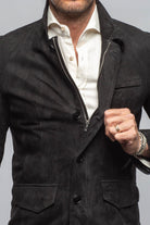 Polo Sartorial Suede Jacket In Black - AXEL'S