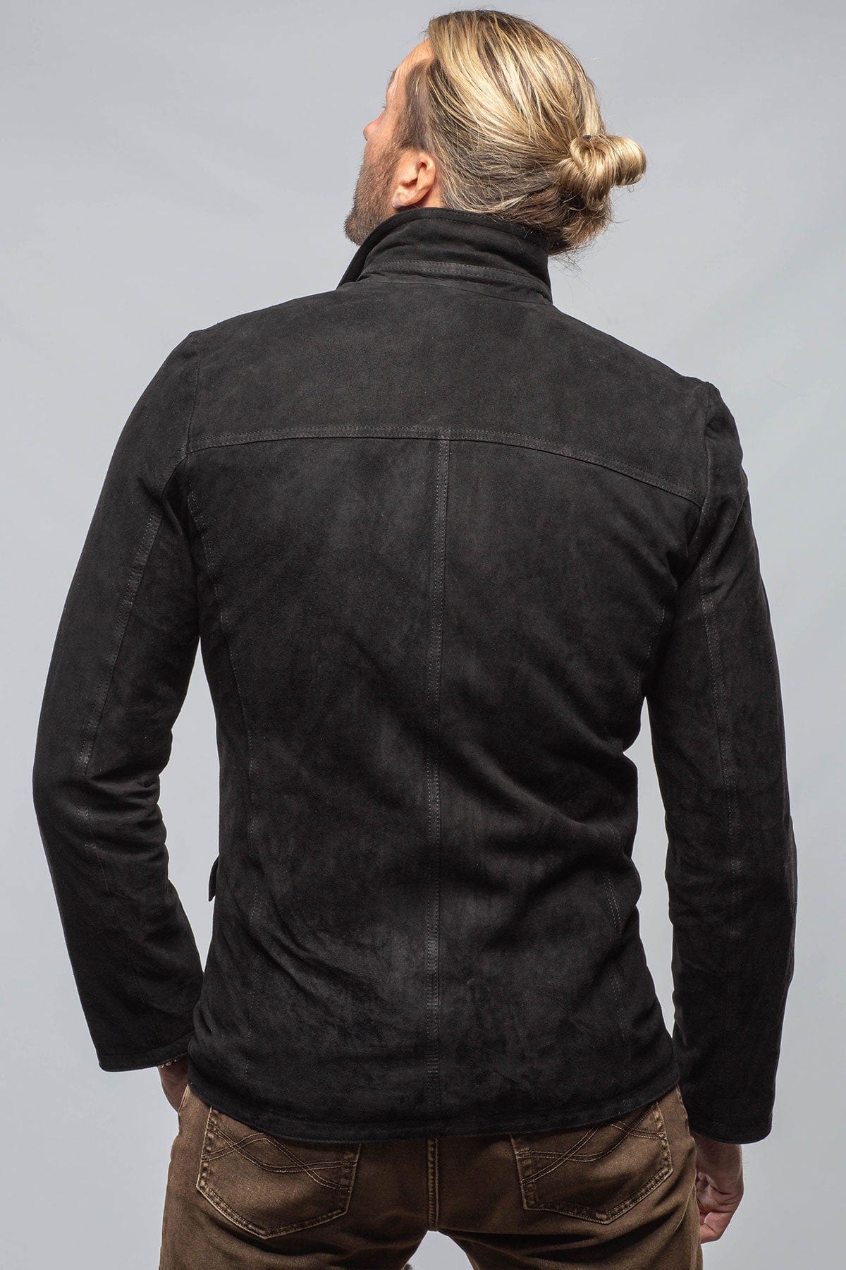 Polo Sartorial Suede Jacket In Black - AXEL'S