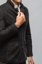 Polo Sartorial Suede Jacket In Black - AXEL'S