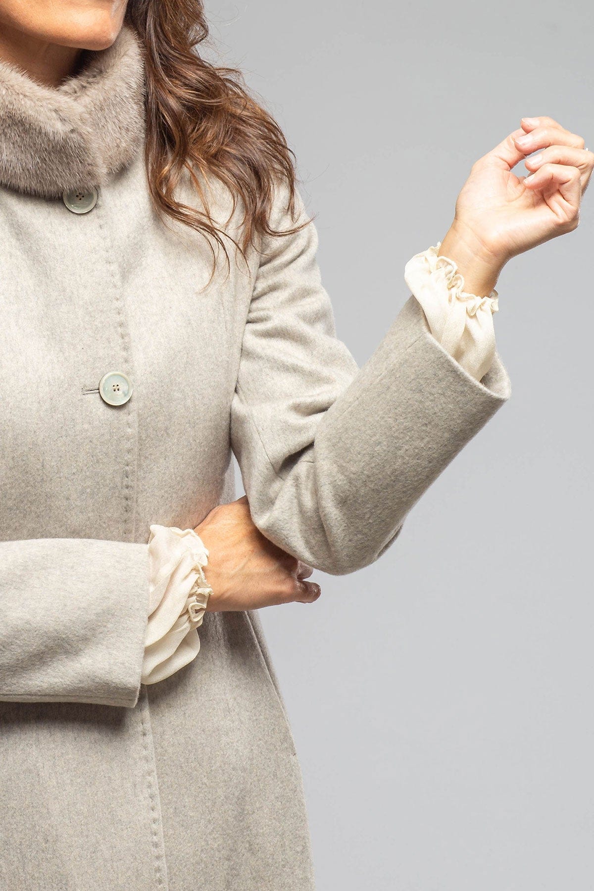Axel's Florence Collection Regina Cashmere Coat In Stone Ladies - Outerwear - Cloth