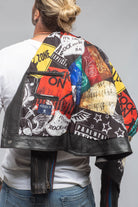 Retro Biker Jacket In Burgundy, White - AXEL'S