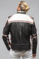Retro Biker Jacket In Red, White - AXEL'S