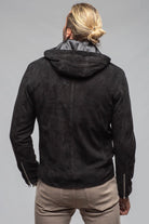 Riva Hooded Suede Jacket In Black - AXEL'S