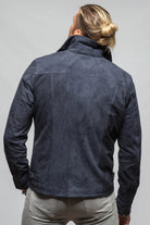 Axel's Florence Collection Rover Suede Shirt In Navy Mens - Outerwear - Leather
