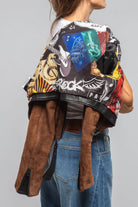 Axel's Florence Collection Stacy Cropped Side Zip In Chestnut & Black Ladies - Outerwear - Leather