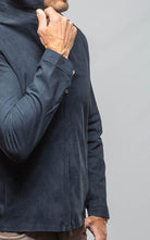 The Don II Suede Zip Jacket In Navy - AXEL'S