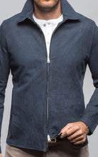 The Don II Suede Zip Jacket In Navy - AXEL'S