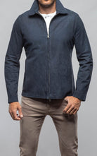 The Don II Suede Zip Jacket In Navy - AXEL'S