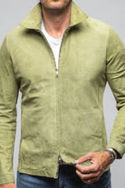 Axel's Florence Collection The Don II Suede Zip Jacket In Salvia | Mens - Outerwear - Leather