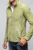 Axel's Florence Collection The Don II Suede Zip Jacket In Salvia | Mens - Outerwear - Leather