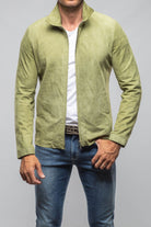 Axel's Florence Collection The Don II Suede Zip Jacket In Salvia | Mens - Outerwear - Leather