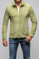 Axel's Florence Collection The Don II Suede Zip Jacket In Salvia | Mens - Outerwear - Leather