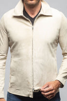 The Don II Suede Zip Jacket In Taupe - AXEL'S
