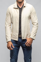 The Don II Suede Zip Jacket In Taupe - AXEL'S