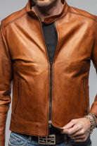 Axel's Florence Collection Tomas Nappa Moto In Whiskey Mens - Outerwear - Leather