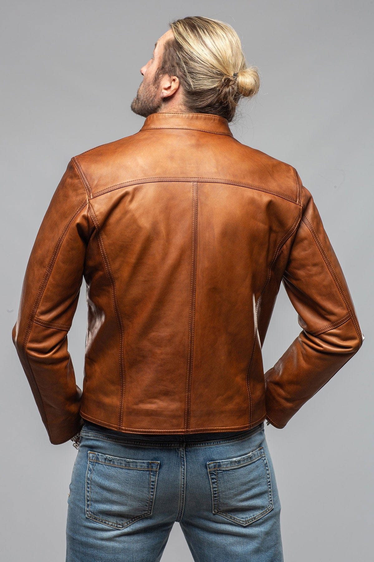Axel's Florence Collection Tomas Nappa Moto In Whiskey Mens - Outerwear - Leather