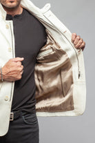 Axel's Florence Collection Venice Deerskin Jacket In White Mens - Outerwear - Leather