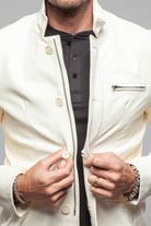 Axel's Florence Collection Venice Deerskin Jacket In White Mens - Outerwear - Leather