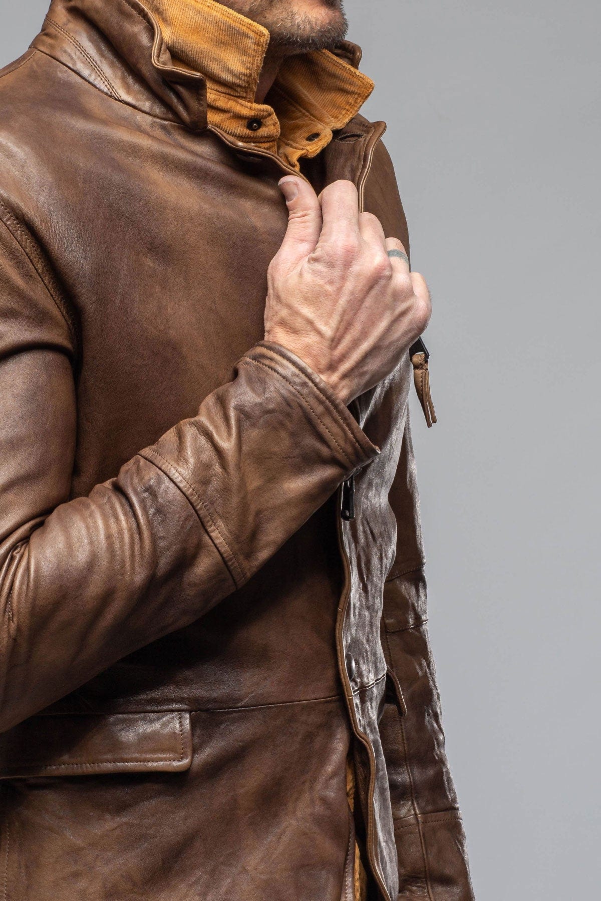 Chance Leather Blazer In Chocolate - AXEL'S