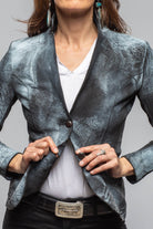 Axel's-Garr Greta Distressed Leather Blazer In Charcoal Ladies - Outerwear - Leather