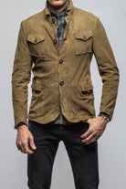 Axel's Renegade Suede 4 Pocket Jacket In Salvia | Mens - Outerwear - Leather