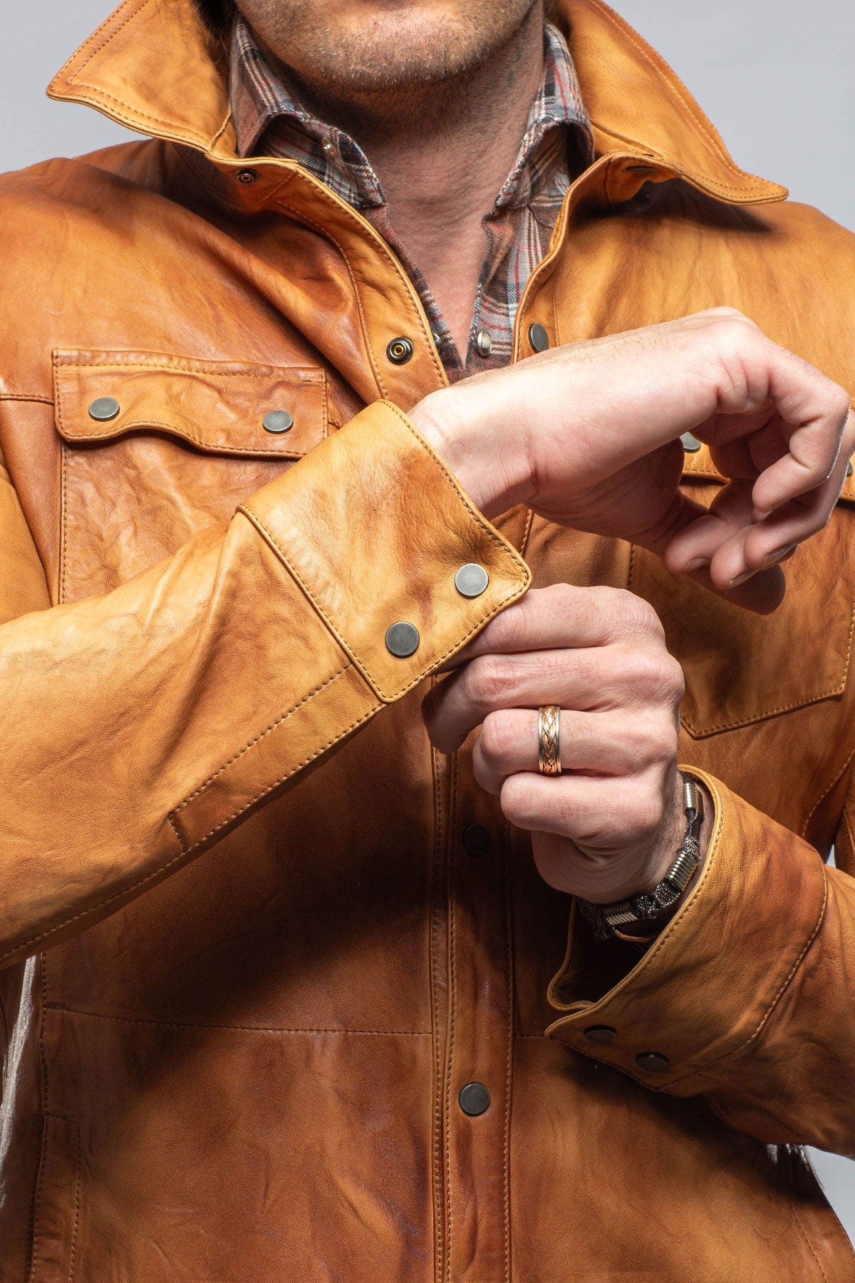 Tame Leather Shirt In Antique Brown - AXEL'S