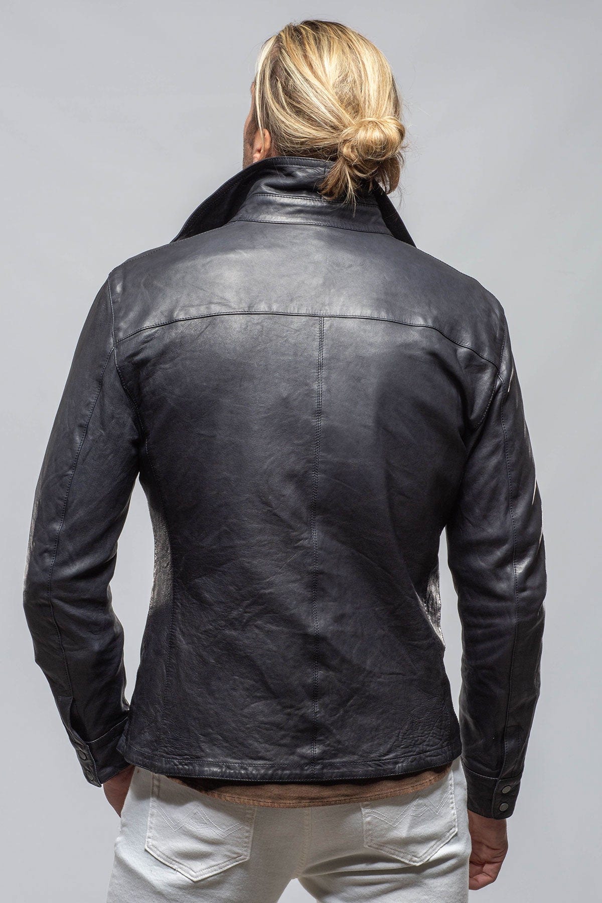 Axel's Renegade Tame Leather Shirt In Navy | Mens - Outerwear - Leather