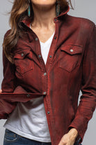 Axel's Renegade Yarrow Washed Suede Shirt In Charred Red | Ladies - Outerwear - Leather