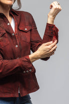 Axel's Renegade Yarrow Washed Suede Shirt In Charred Red | Ladies - Outerwear - Leather