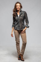 Yarrow Washed Suede Shirt In Charred Wood - AXEL'S