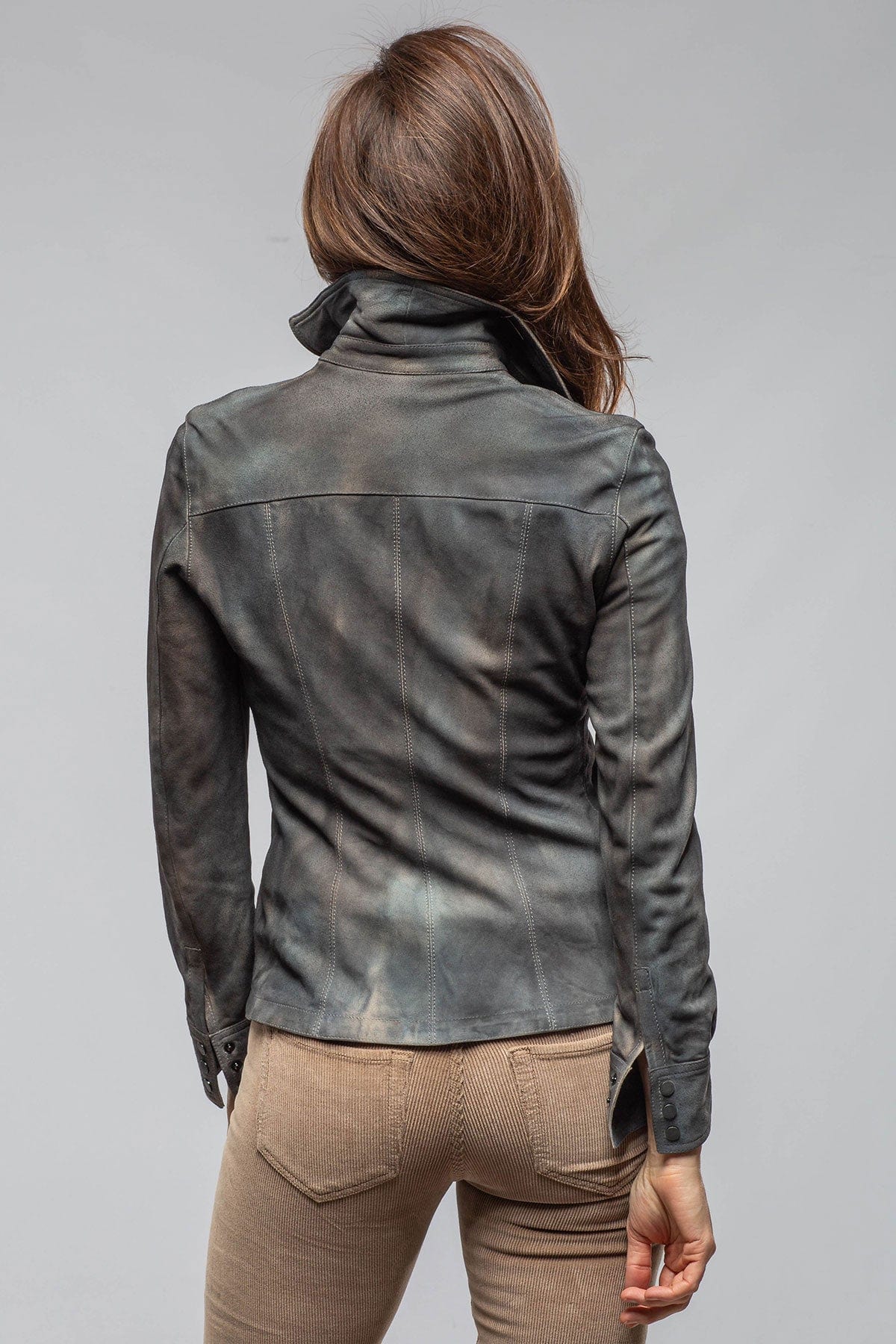 Axel's Renegade Yarrow Washed Suede Shirt In Charred Wood | Ladies - Outerwear - Leather