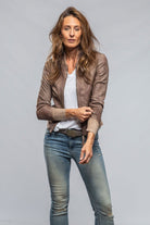 Mila Lightweight Leather Jacket In Stone - AXEL'S