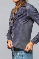 Natalia Lightweight Leather Jacket In Deep Blue - AXEL'S