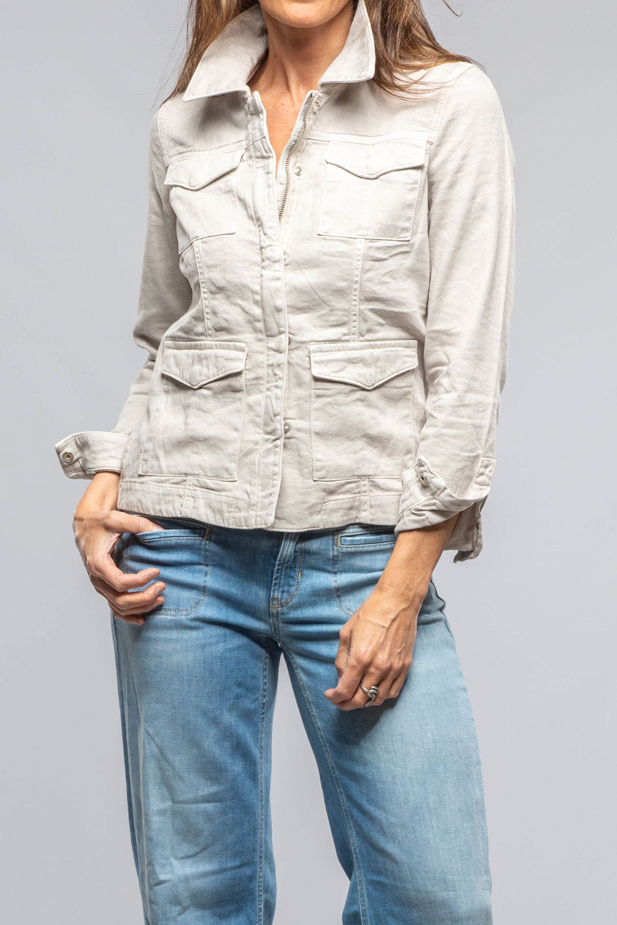Beale Cotton Linen Jacket In Sasso - AXEL'S