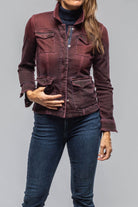 Axel's Premium Denim Beale Over-Dyed Denim Jacket In Bordeaux Ladies - Outerwear - Lightweight