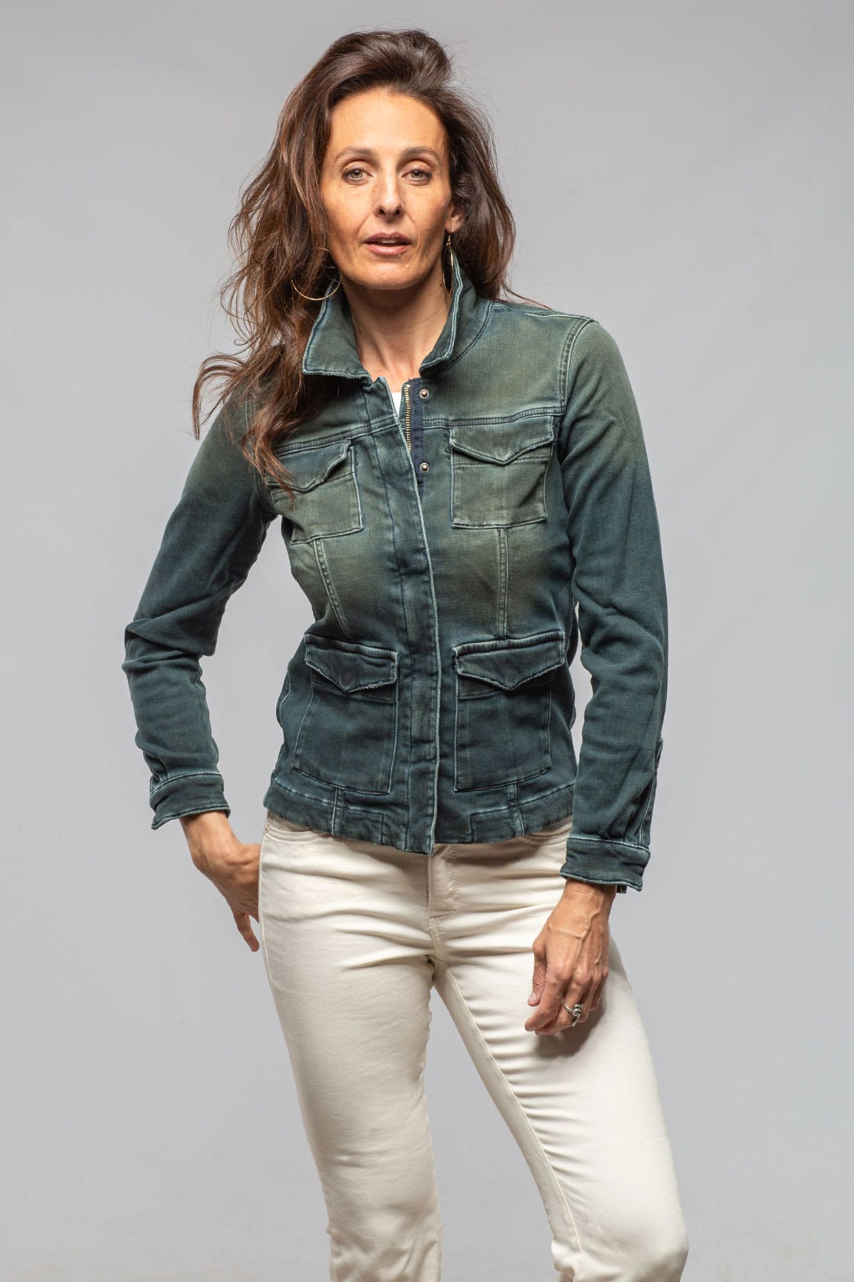 Beale Over-Dyed Denim Jacket In Cactus - AXEL'S